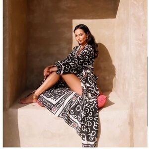 Zara printed maxi dress